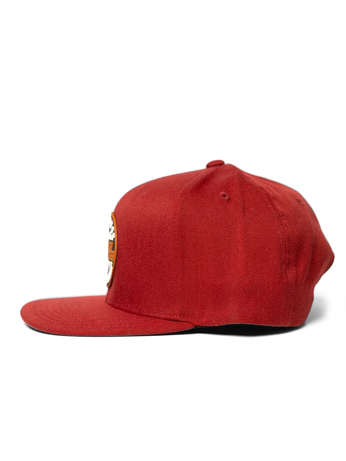 Fasthouse Men's Oil Burner 110 Snapback Hat in Maroon, left-side view