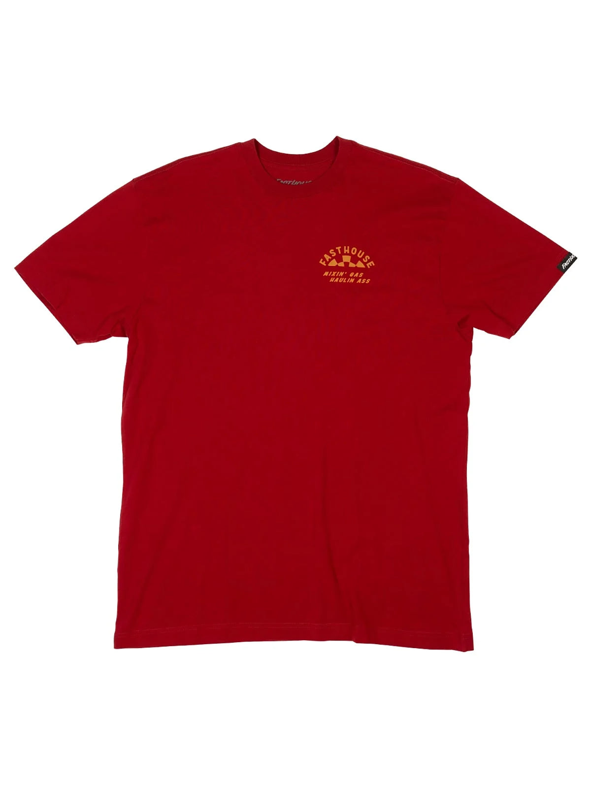 Fasthouse Men's Oil Burner Graphic T-shirt in Cardinal, front flat-lay view