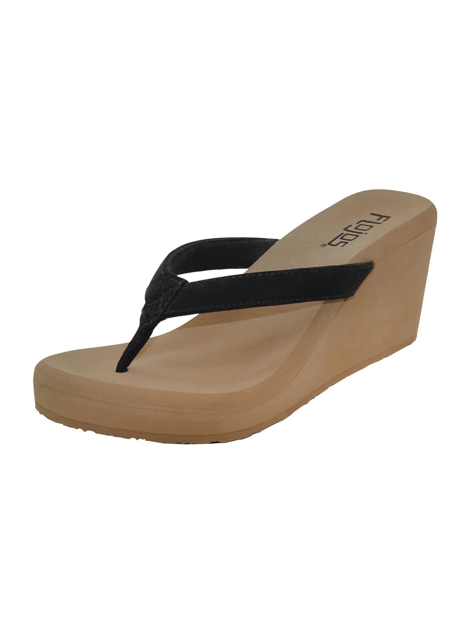 Flojos Olivia Women's Wedge Sandals - Black/Brown