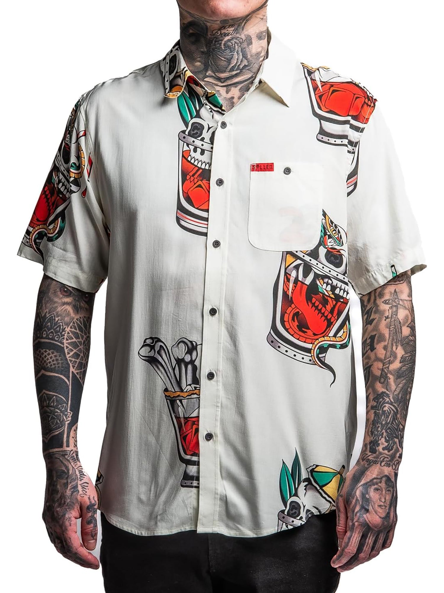 Sullen Men's On the Rocks Woven Button-Down Shirt - Antique White