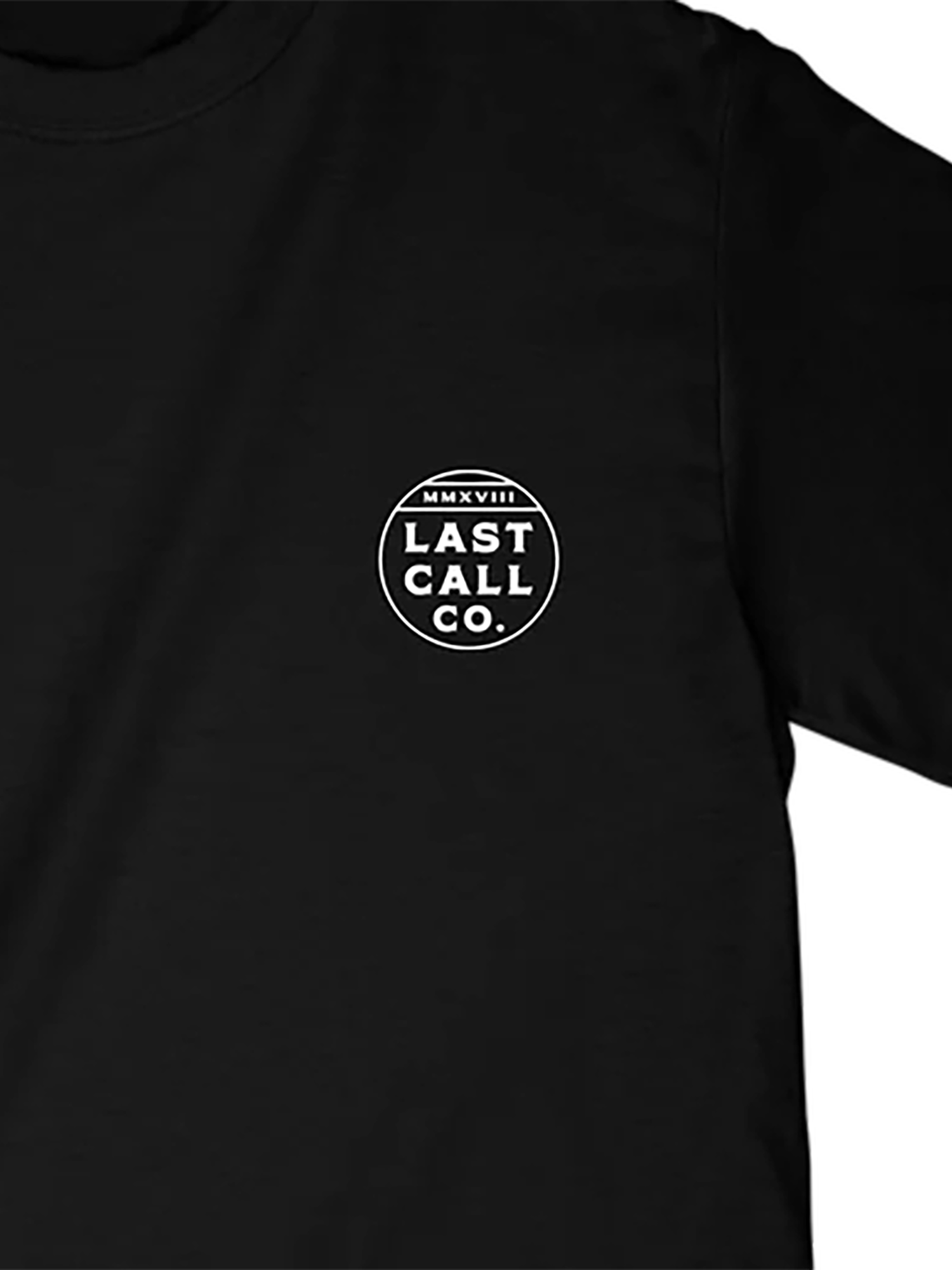 Last Call Co Permanent Vacation Graphic T-shirt Black close-up front chest graphic detail