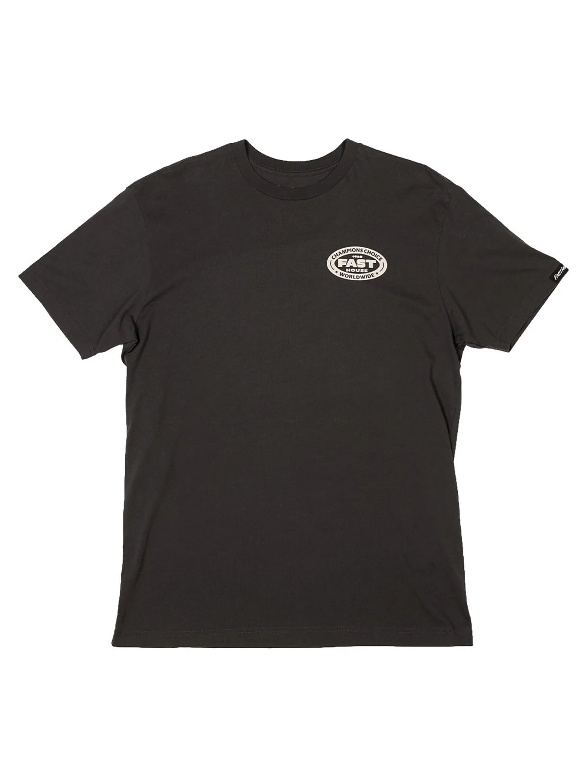 Fasthouse Men's Petrol Graphic T-shirt in Graphite Black, front flat-lay view