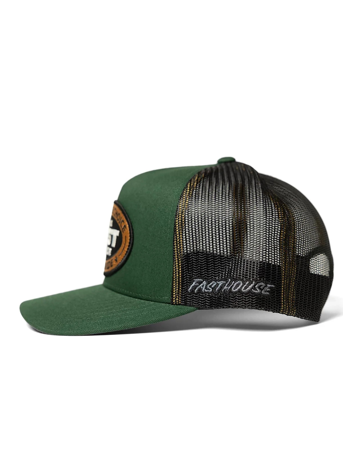 Fasthouse Men's Petrol Snapback Hat in Green, left-side view