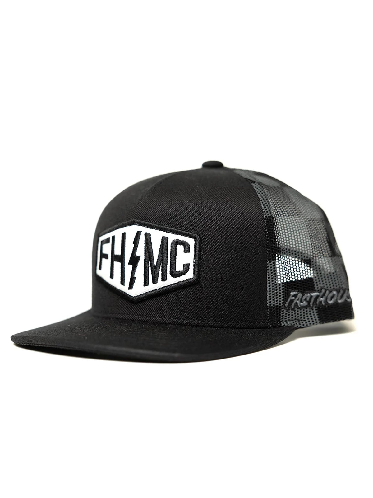 Fasthouse Men's Rapid Snapback Hat in Black, front three-quarter view