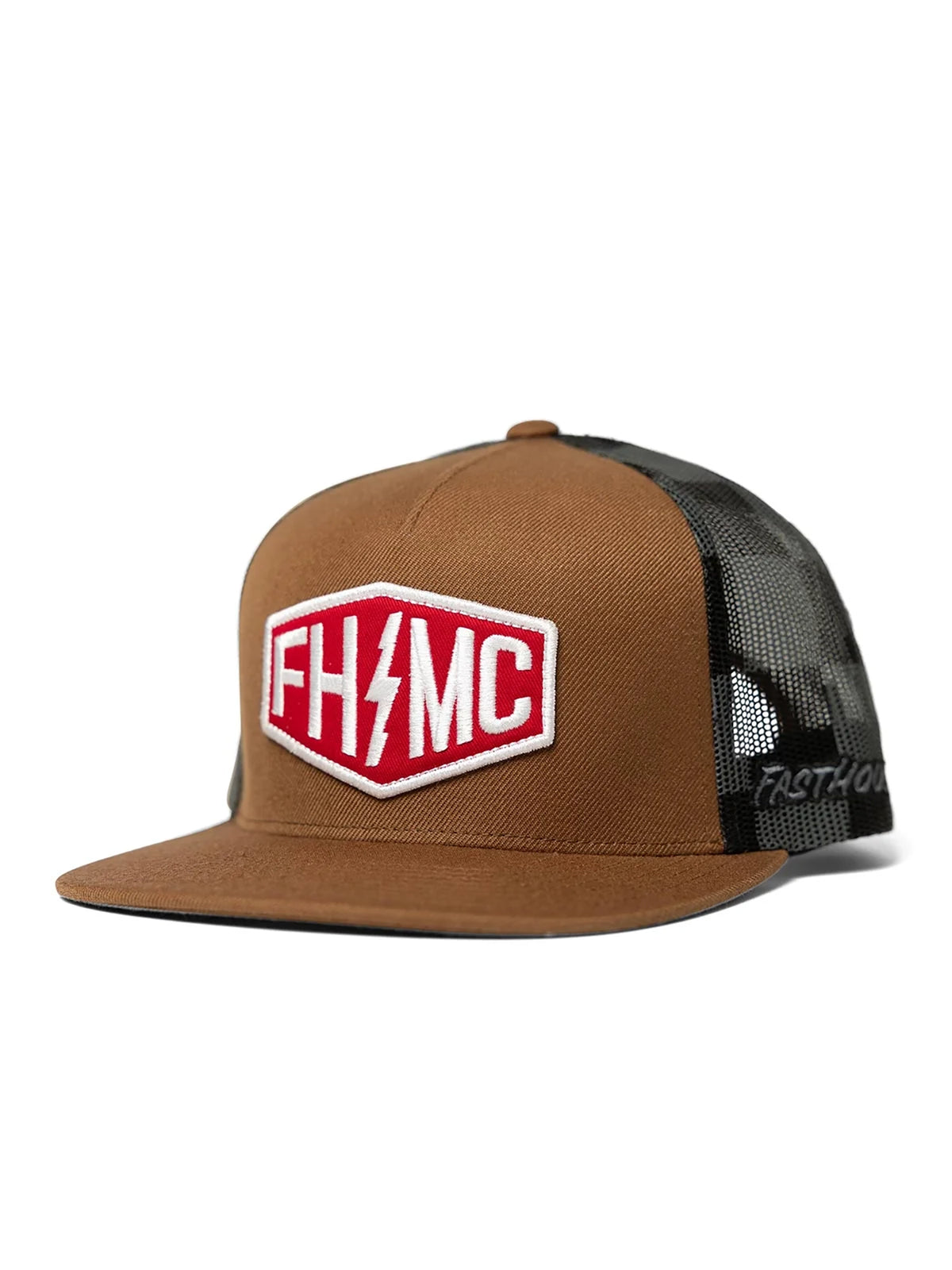 Fasthouse Men's Rapid Snapback Hat in Camel, front three-quarter view