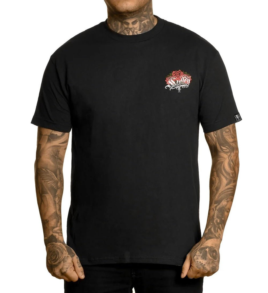 Sullen Men's Torres Angel Black Short Sleeve T-Shirt - 3XL Standard Fit Cotton Tee - View #5