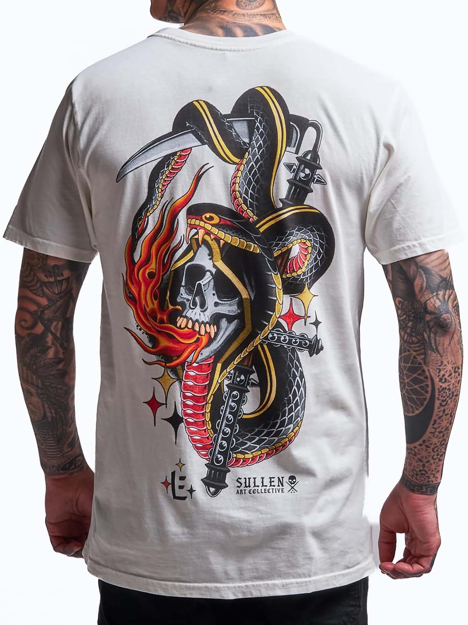 Sullen Men's Sinners & Snakes Premium Graphic Tee - Antique White by Sullen