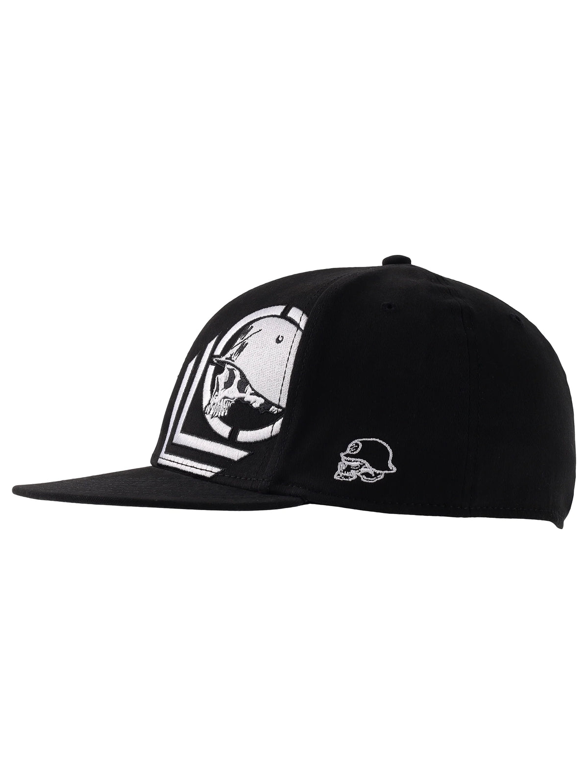 Metal Mulisha Sketched black flex hat with white embroidery - left side view