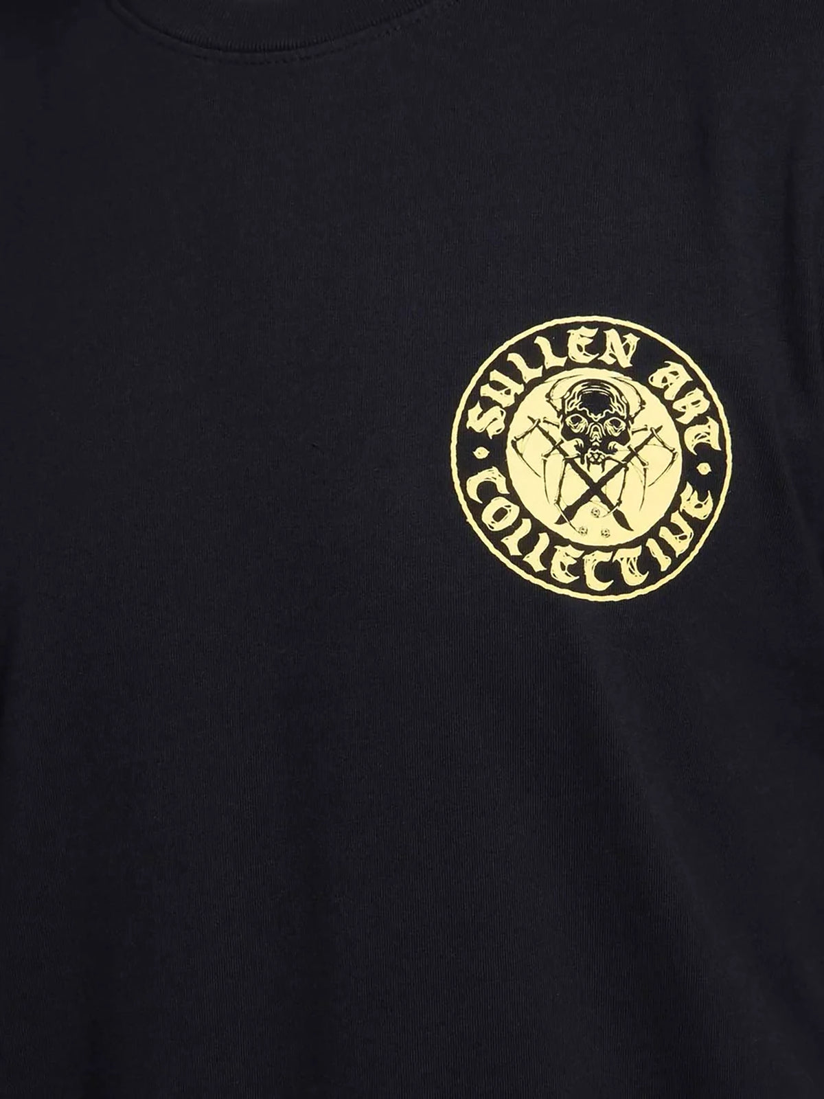 Close-up of the Sullen Spider BOH chest graphic on the Black T-shirt