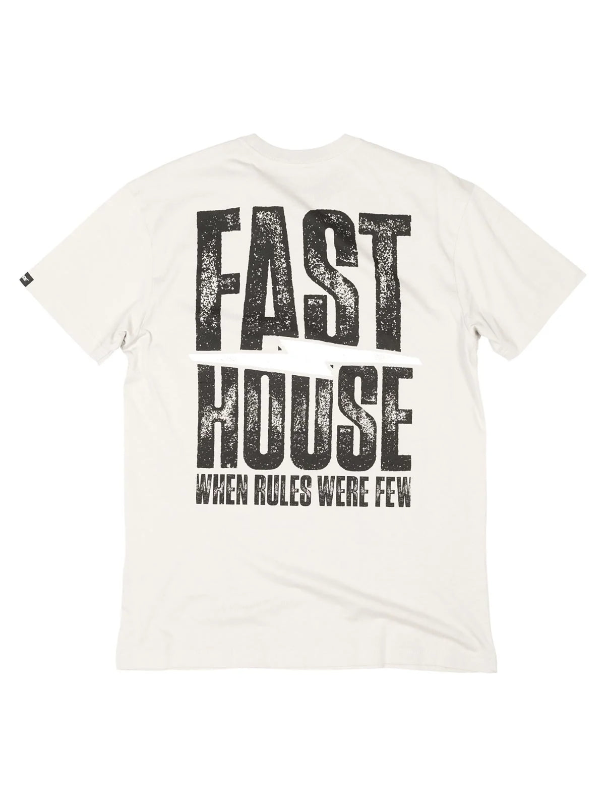 Fasthouse Men's Surge Graphic T-shirt in Light Gray, back flat-lay view