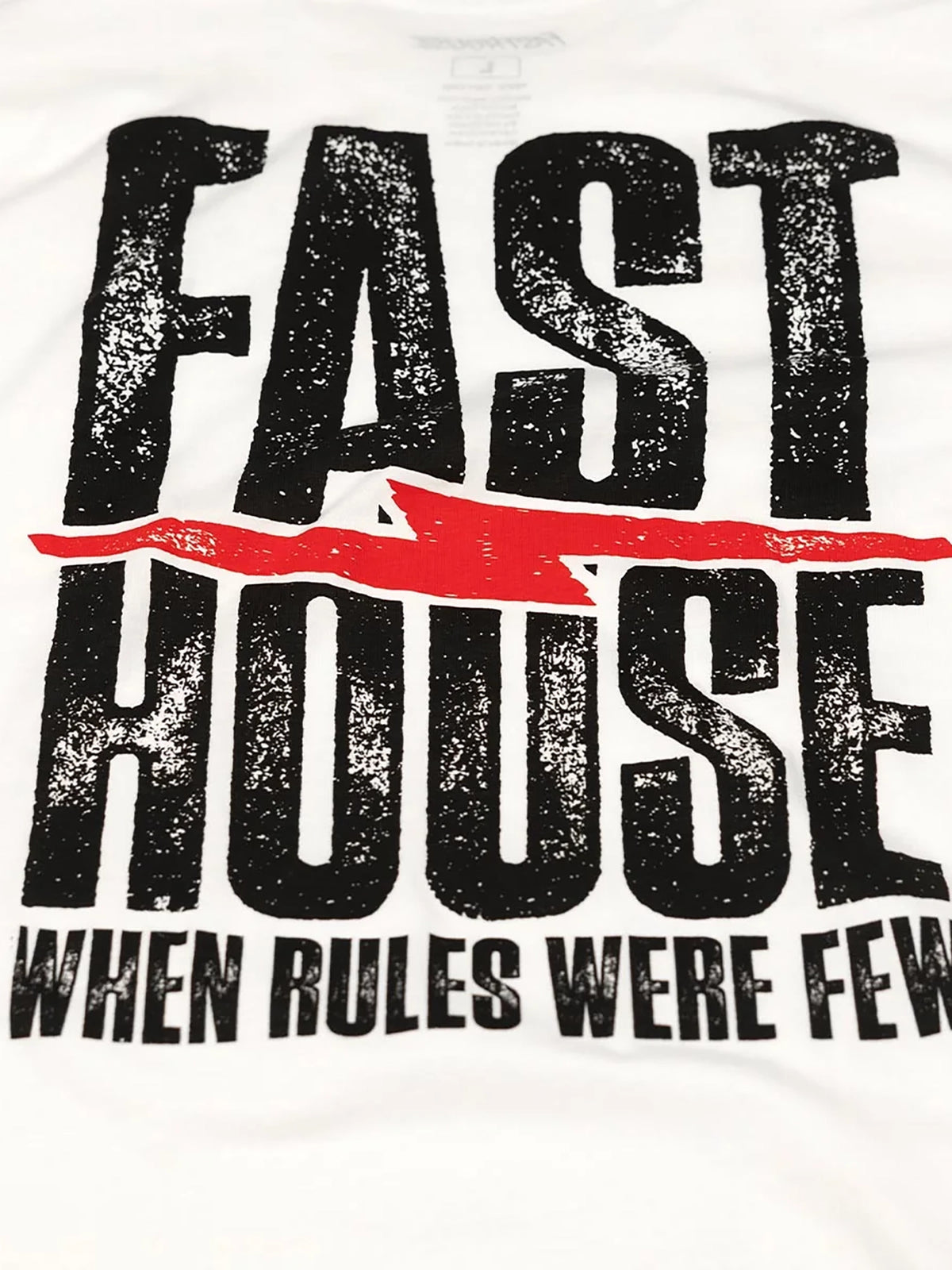 Fasthouse Men's Surge Graphic T-shirt in White, close-up of the back graphic