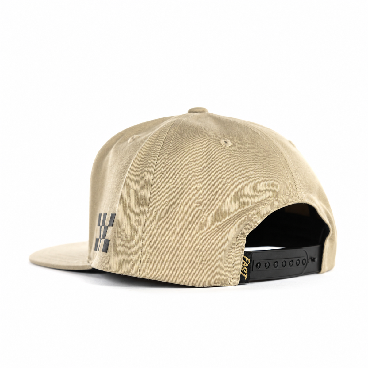Fasthouse Men's Torn 110 Snapback Hat in Khaki - rear snapback view