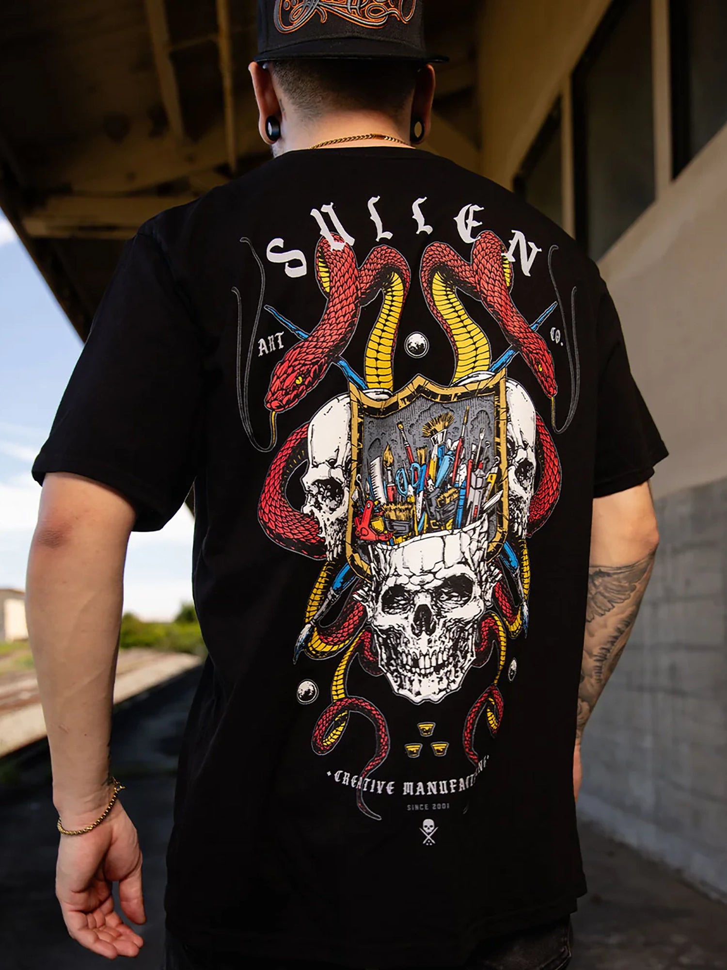 Sullen Men's Triple Header Premium Graphic Tee - Jet Black