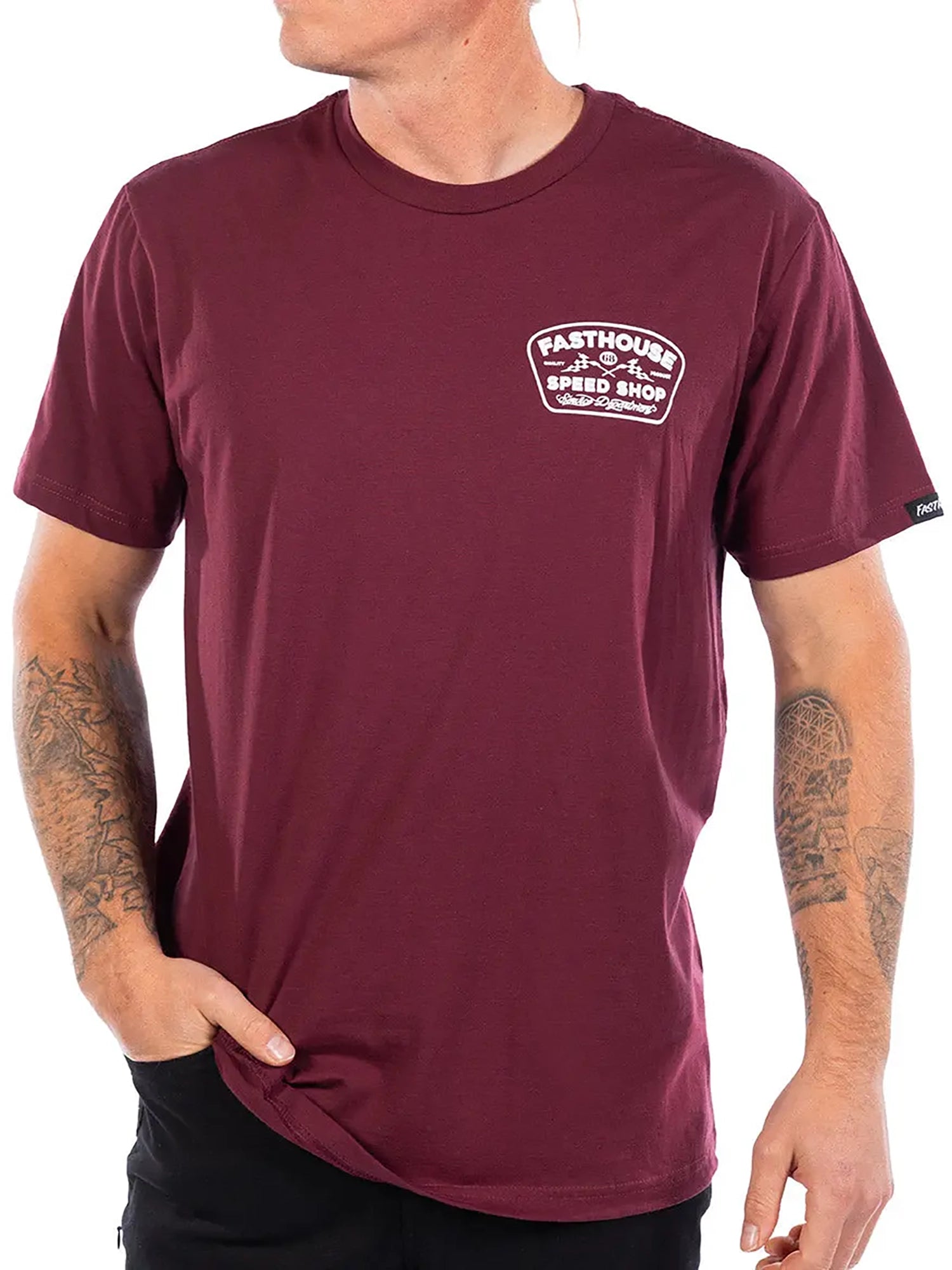 Fasthouse Men's Wedged Graphic T-shirt - Maroon by FASTHOUSE