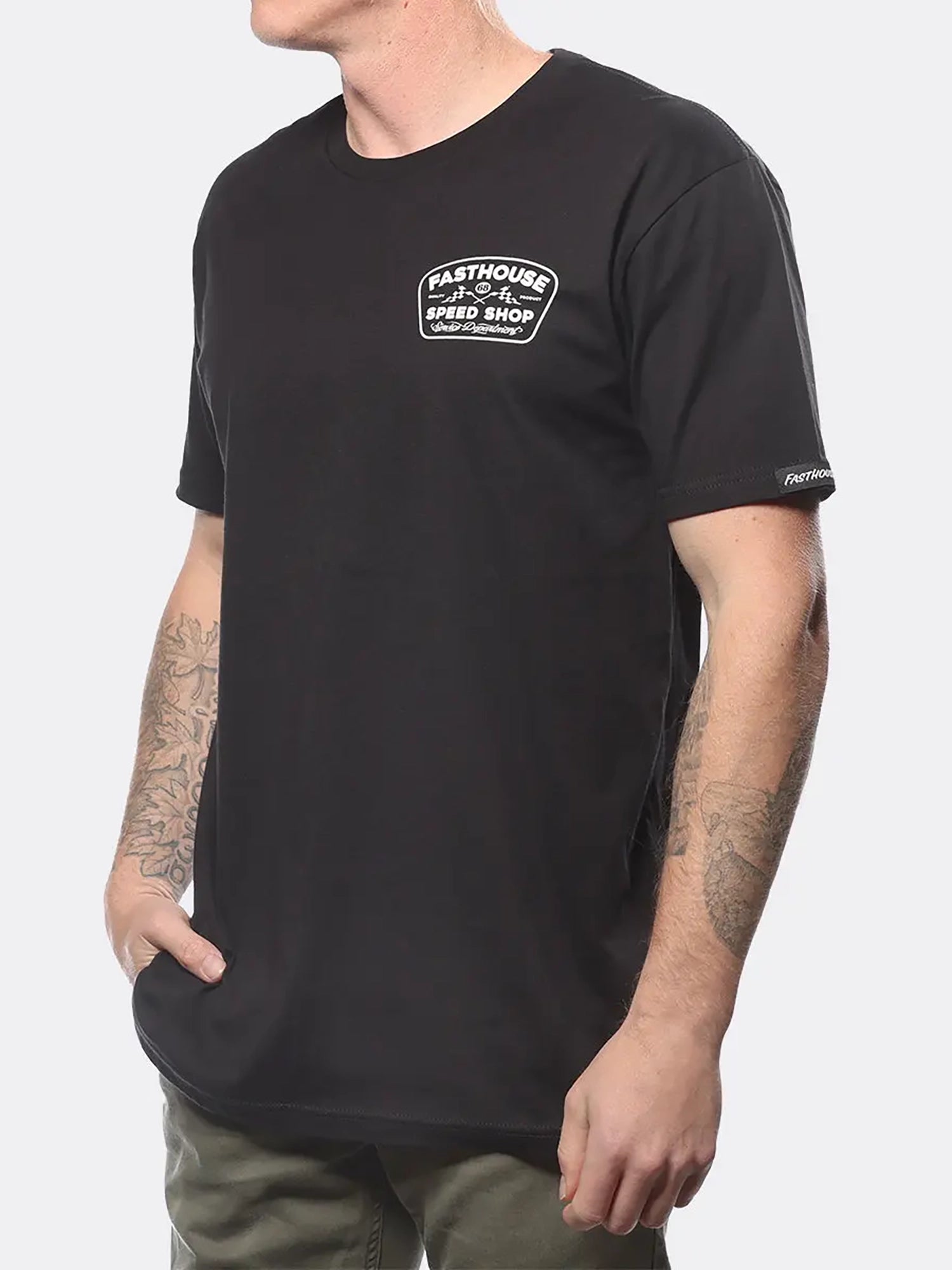 Fasthouse Men's Wedged Graphic T-shirt - Maroon – Black, front view