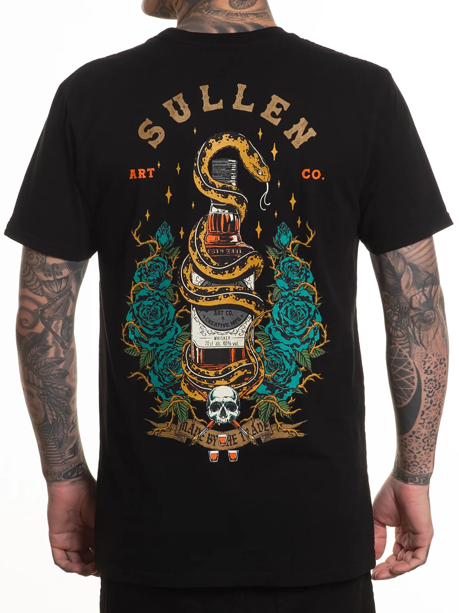 Sullen Men's Whiskey Bottle Premium Graphic T-shirt - Jet Black