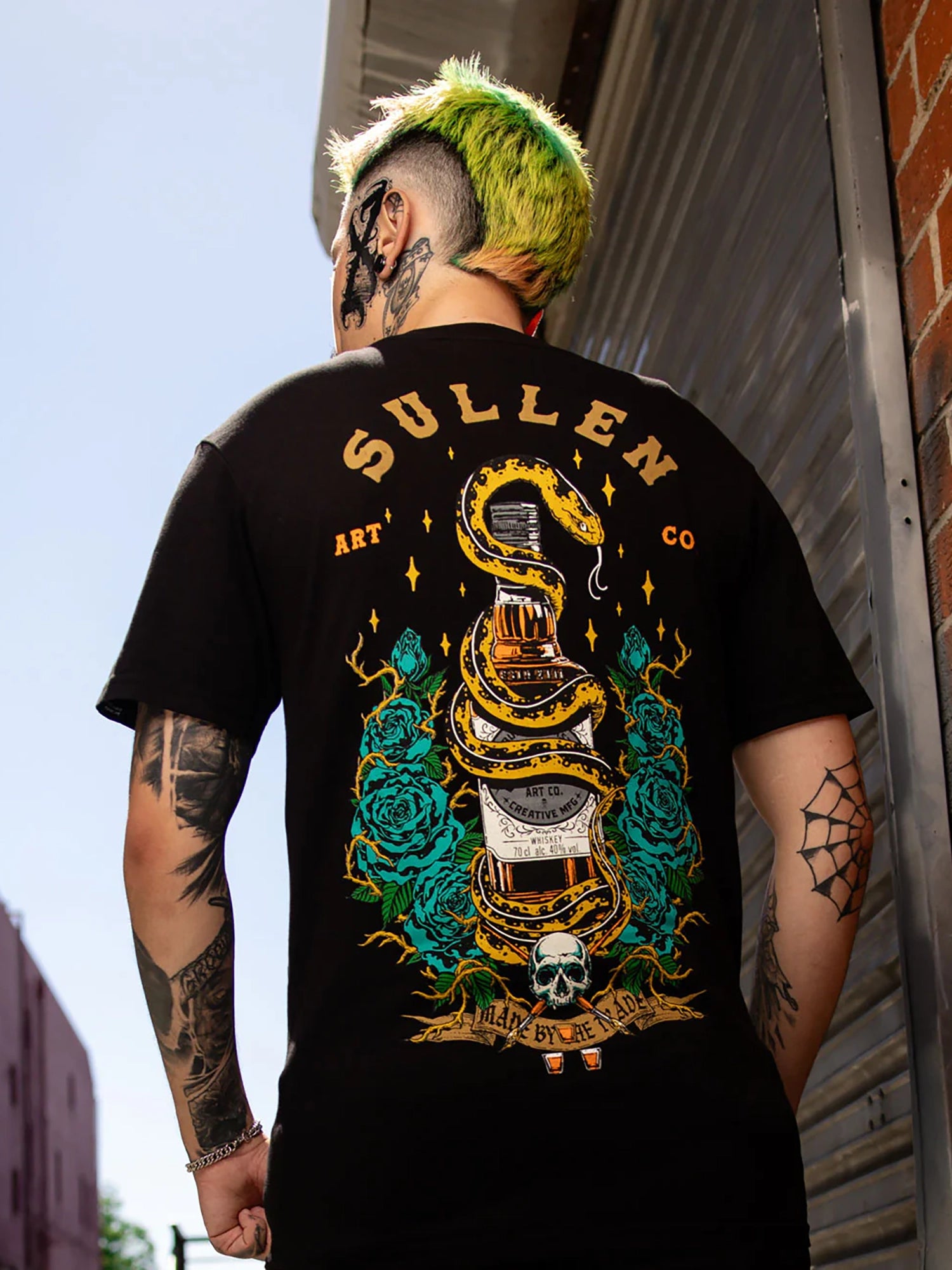 Sullen Men's Whiskey Bottle Premium Graphic T-shirt - Jet Black