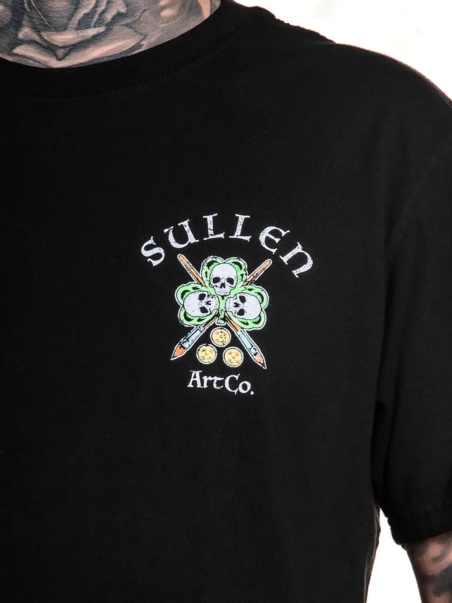 Sullen Men's Zero Lucks Given Premium Graphic T-shirt - Jet Black by Sullen