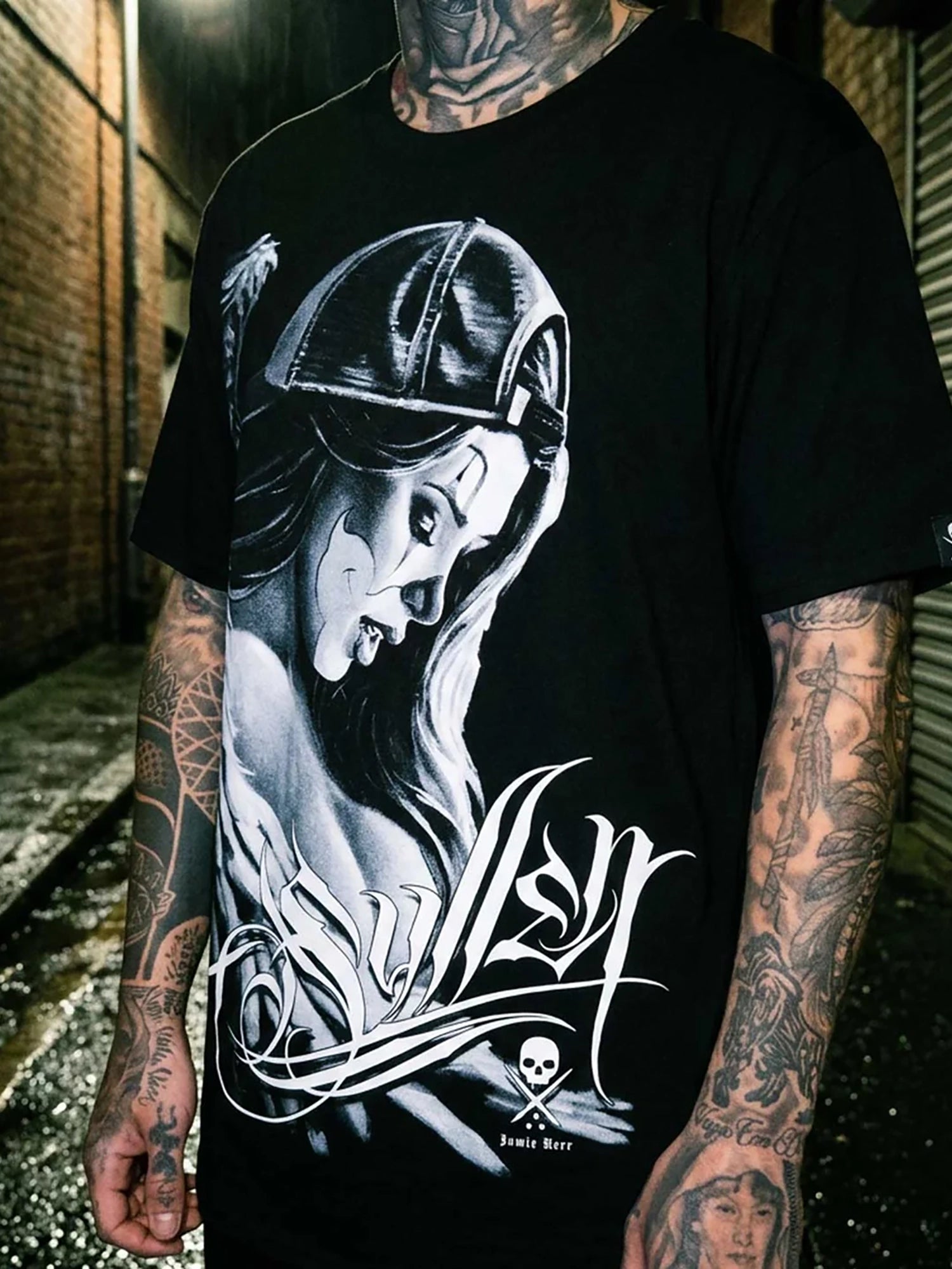 Sullen Fallen Standard T-shirt front lifestyle view