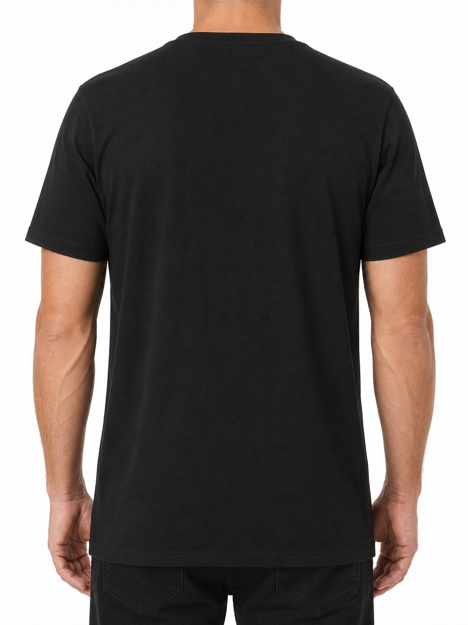 Metal Mulisha Cold Steel black tee plain back model view