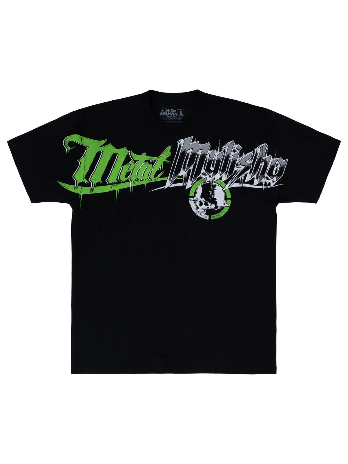 Metal Mulisha Hardcore black and green T-shirt sleeve artwork view