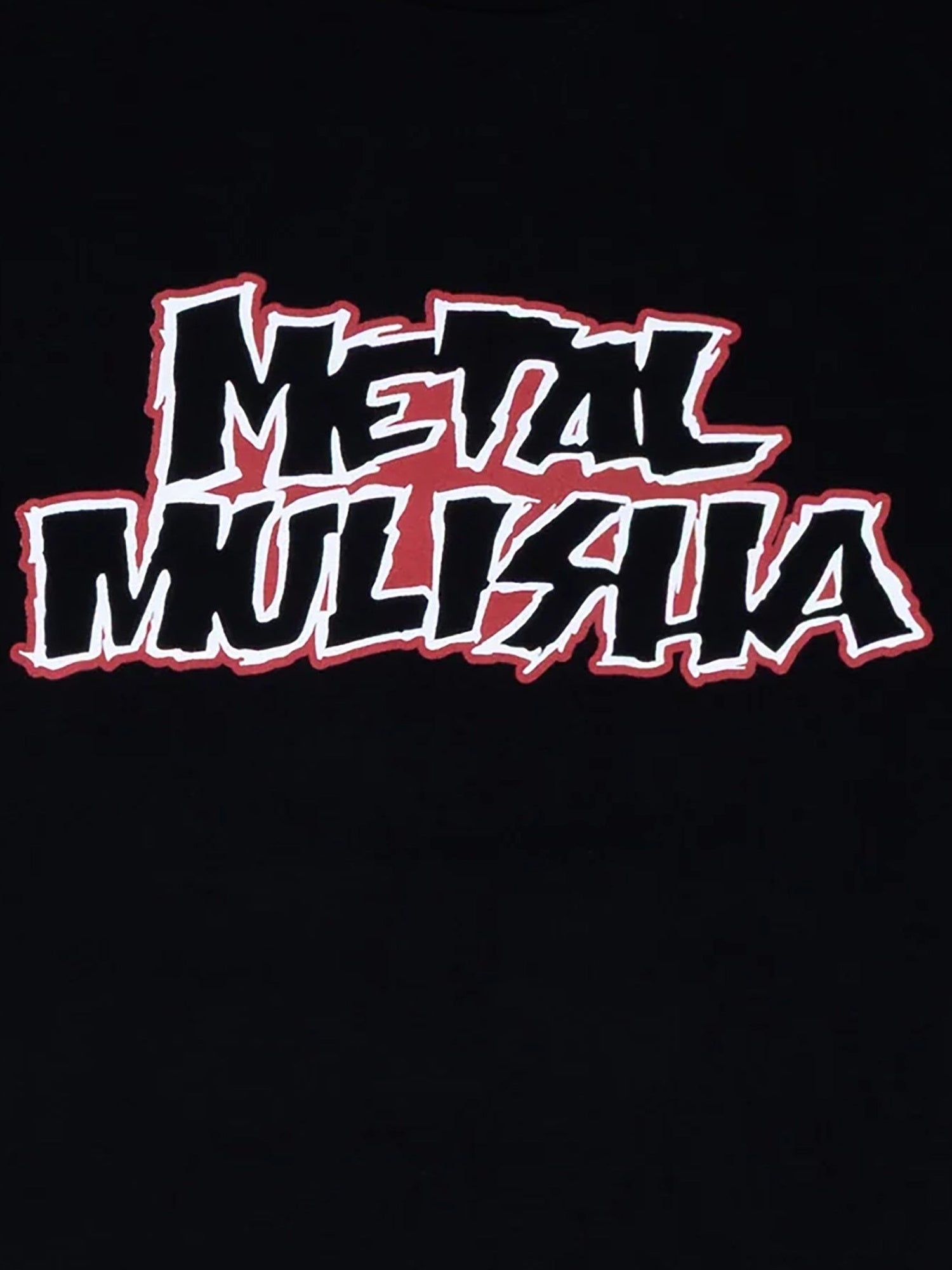 Metal Mulisha Script black T-shirt red and white front logo detail