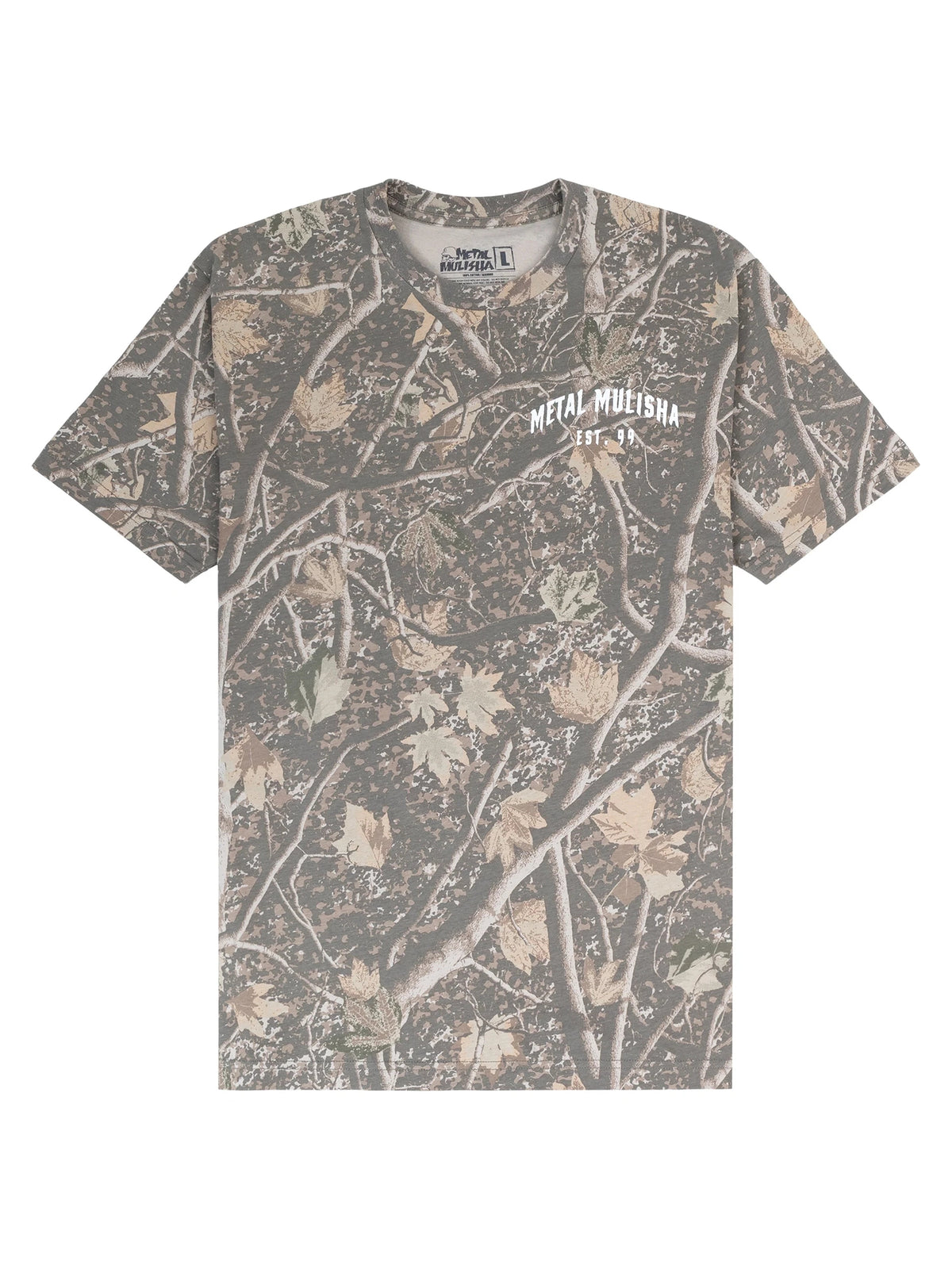 Metal Mulisha Smoking Camo T-shirt front view in Deadwood Tree Camo