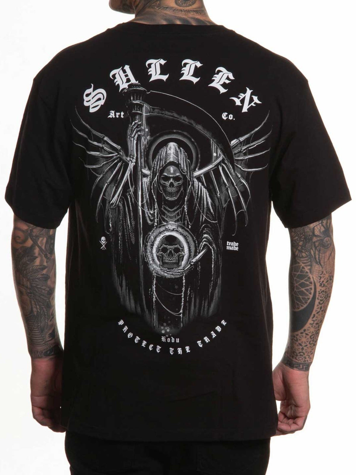 Sullen Hodu Reaper premium tee full back showing HODU grim reaper artwork