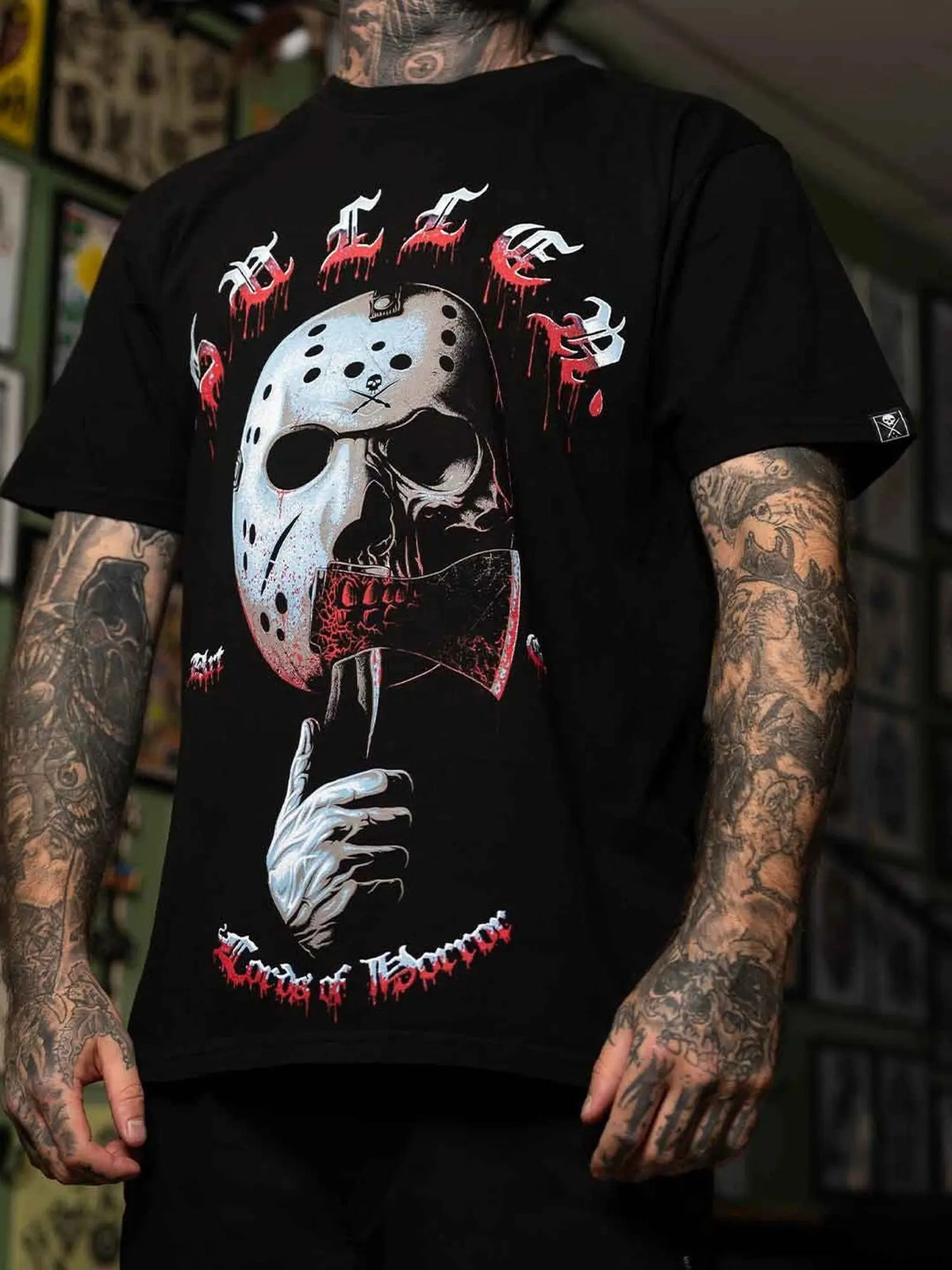 Styled front view of the Sullen Horror Icon J Premium T-shirt