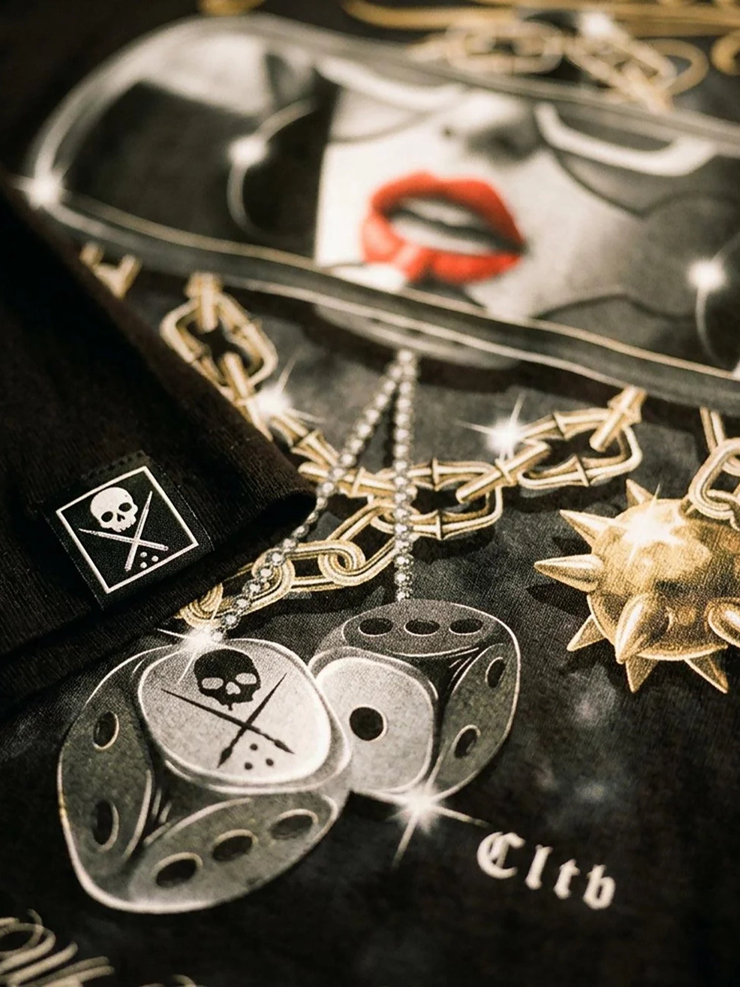 Detail view of the Sullen Never Look Back back graphic