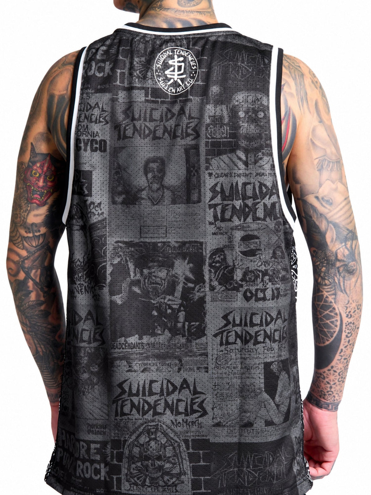 Sullen x Suicidal Tendencies Posted Heavy Mesh Jersey in grey - back