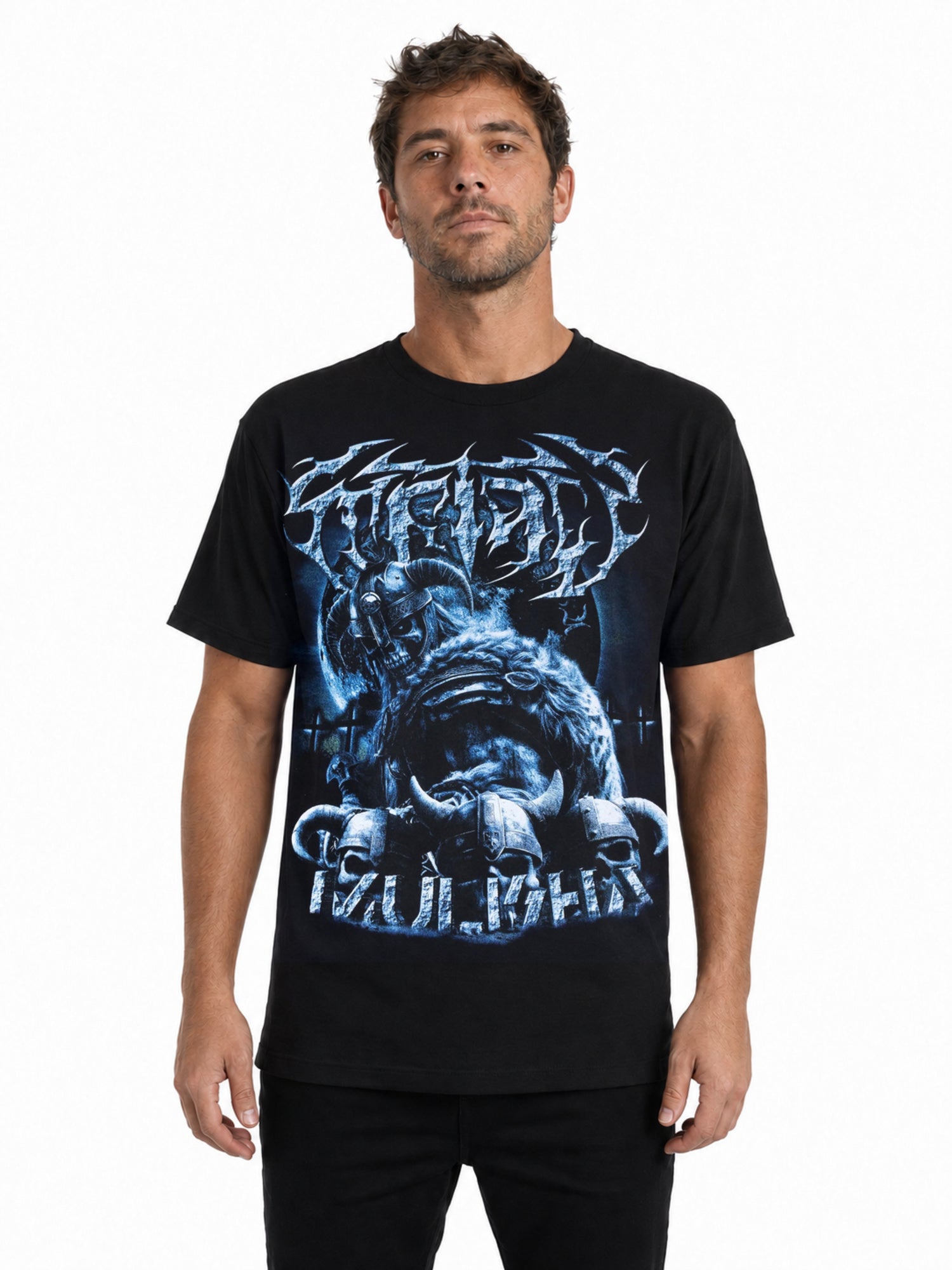 Metal Mulisha Viking Tee front view on an FMX rider