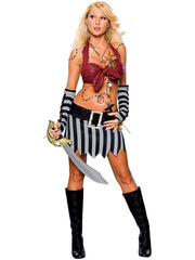 Sexy Wishes Women's Caribbean Treasure Pirate Costume - 888656