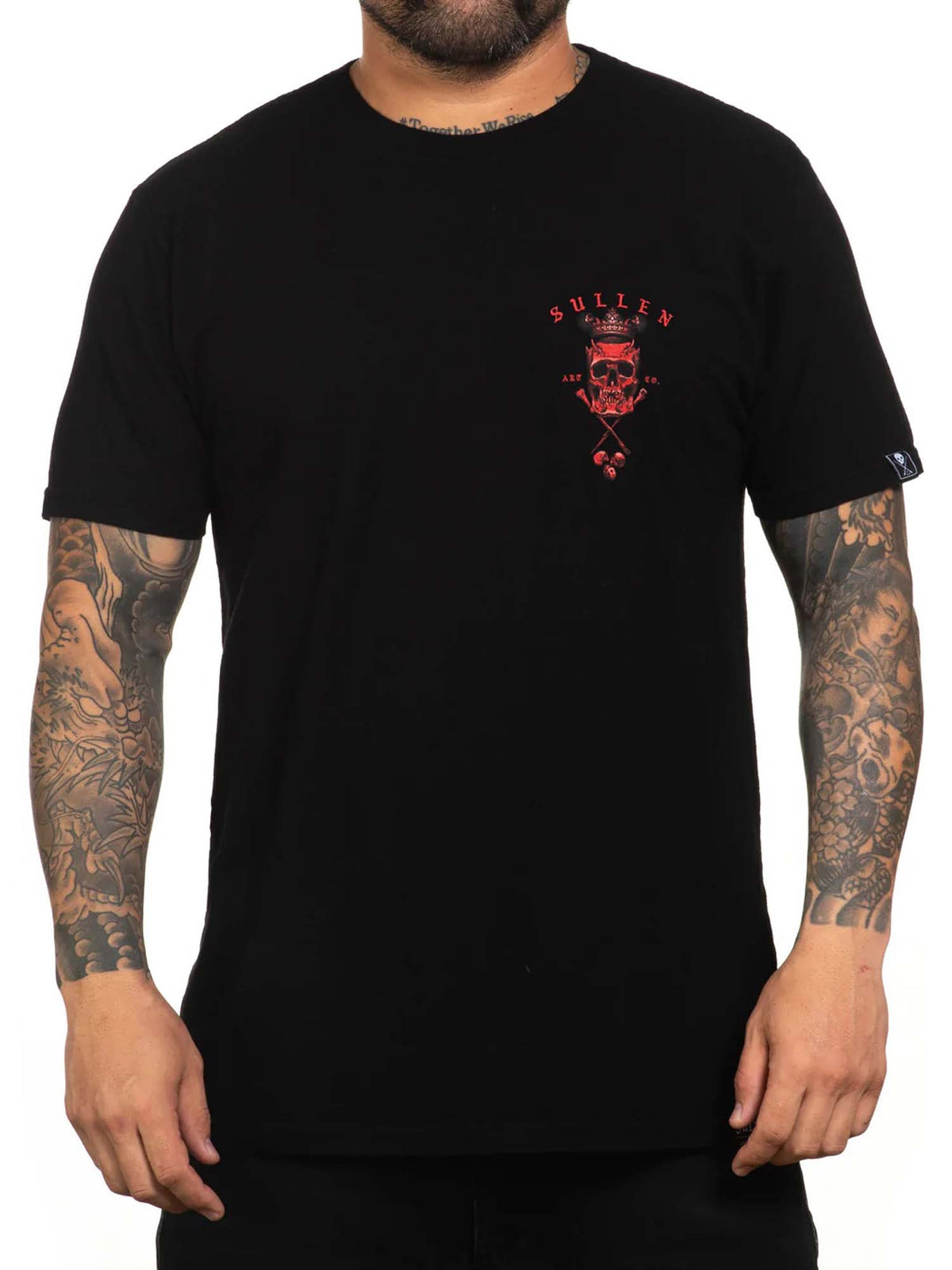 Front view of Sullen Fires Premium T-shirt in Jet Black