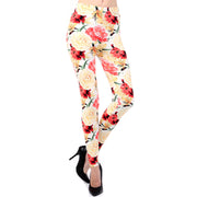 Vulcinity Ivory Roses Print Leggings