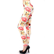 Vulcinity Ivory Roses Print Leggings