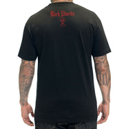 Sullen "Rich Pineda" Mens Skull with Red Lips Tattoo Design Tshirt Back