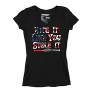 FMF Racing Women's Stole It V-neck T-shirt Black