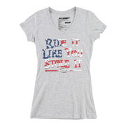 FMF Racing Women's Stole It V-neck T-shirt Grey