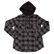 Metal Mulisha Women's Kiss Woven Button Down Hooded Flannel
